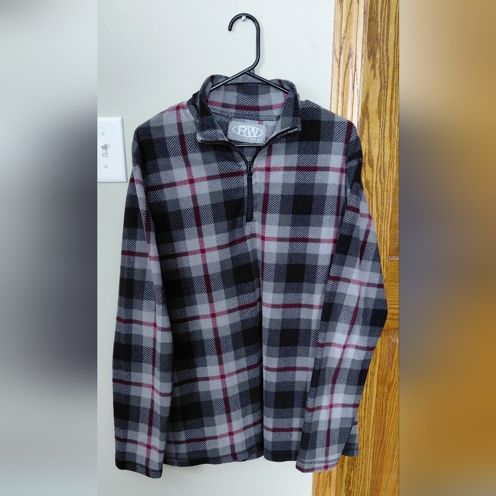 Plaid Half-Zip Sweater